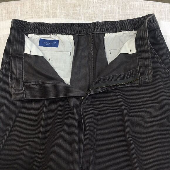 VTG Towncraft Corduroy Pants Men 38x32 Gray Stretch Straight Cotton Classic 90s - Picture 4 of 14